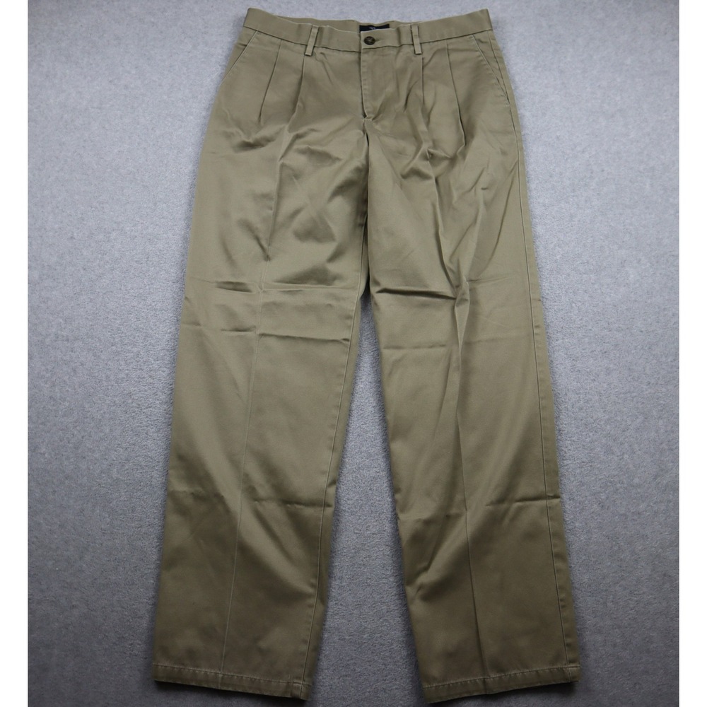 Dockers Pants Mens 34x34 Signature Khaki D3 Classic Fit Tan Pleated Trousers
